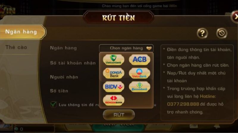 Hướng dẫn rút tiền IWIN nhanh chóng
